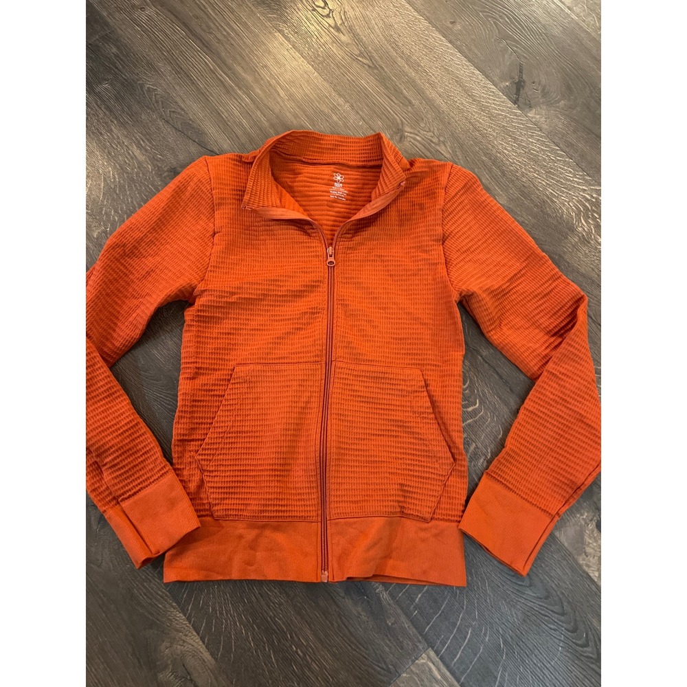 AURA Ladies Waffle Knit Zip Up Jacket Athletic Women's Small Medium